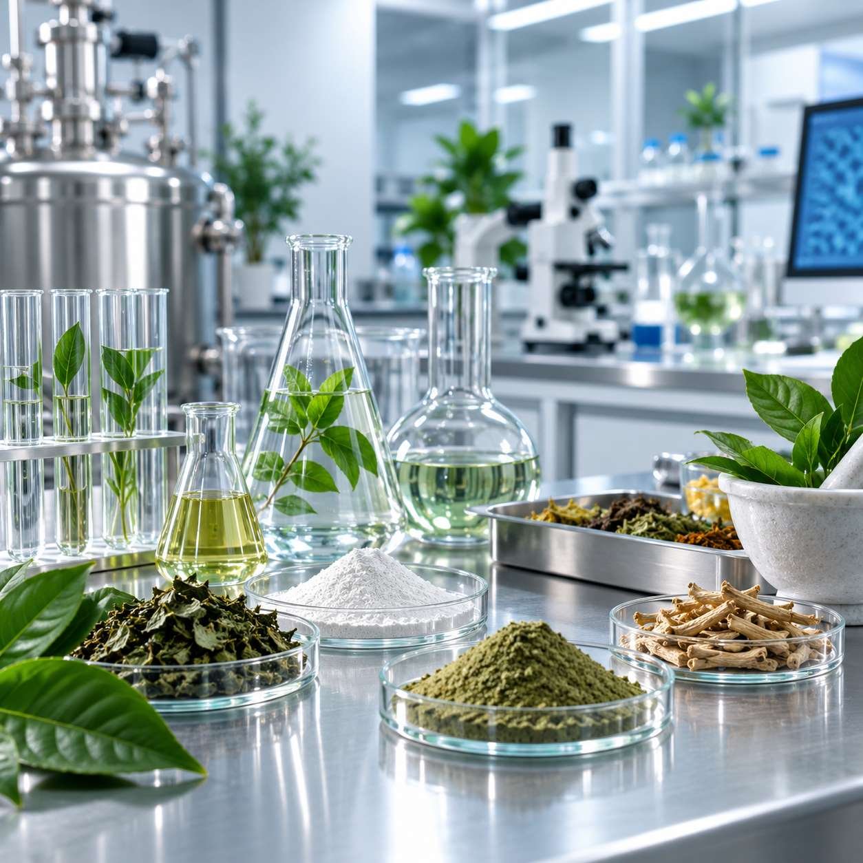 Pharmaceutical ingredients and laboratory setting representing PURICULT Pharmaceuticals
